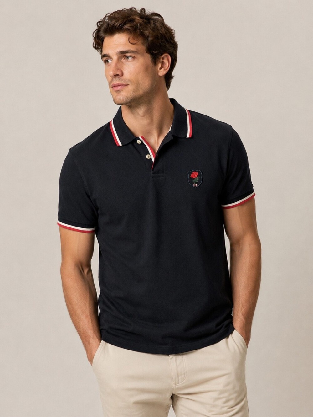 EDEN PARK NAVY ROSE CREST POLO SHIRT XL 100% COTTON PREPPY RUGBY